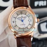 Copy Jaeger-LeCoultre Master Date Watch Rose Gold Case Brown Leather 39MM